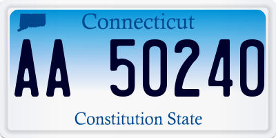 CT license plate AA50240