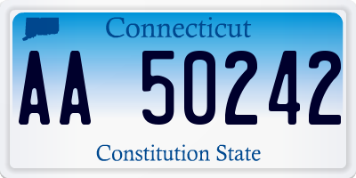 CT license plate AA50242