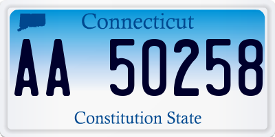 CT license plate AA50258