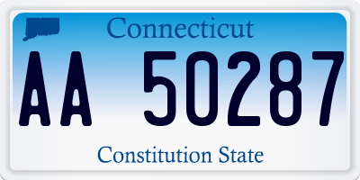 CT license plate AA50287