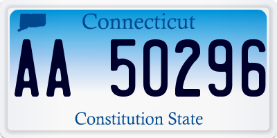CT license plate AA50296