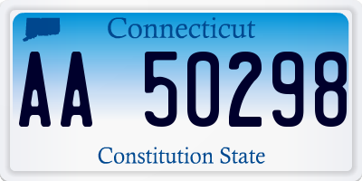 CT license plate AA50298