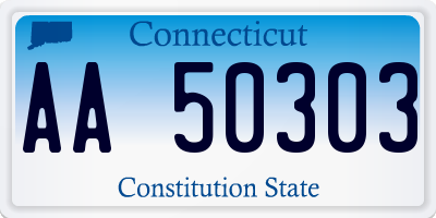 CT license plate AA50303