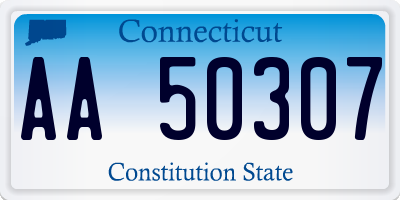 CT license plate AA50307