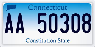 CT license plate AA50308