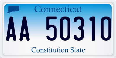 CT license plate AA50310