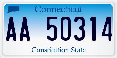 CT license plate AA50314