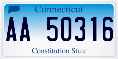 CT license plate AA50316