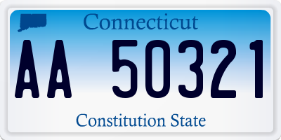 CT license plate AA50321