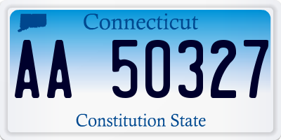 CT license plate AA50327