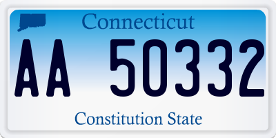 CT license plate AA50332