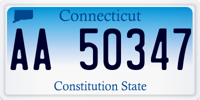 CT license plate AA50347