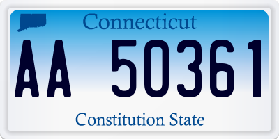 CT license plate AA50361