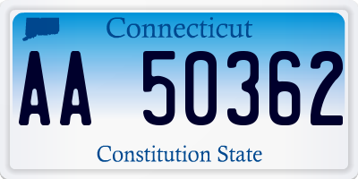 CT license plate AA50362