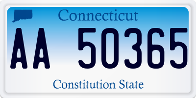 CT license plate AA50365