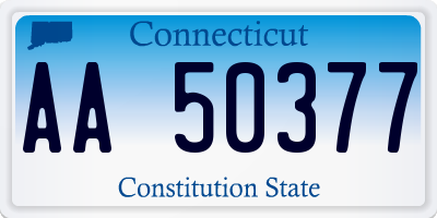 CT license plate AA50377