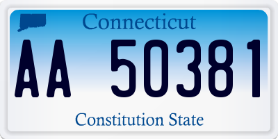 CT license plate AA50381