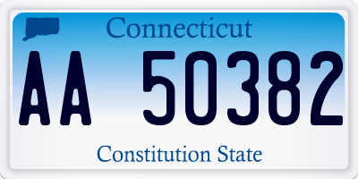 CT license plate AA50382