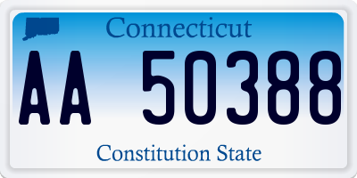 CT license plate AA50388