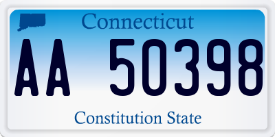 CT license plate AA50398
