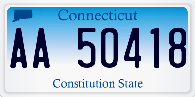 CT license plate AA50418