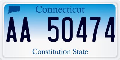 CT license plate AA50474