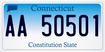 CT license plate AA50501