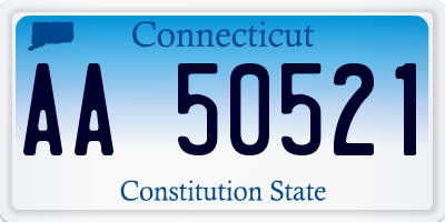 CT license plate AA50521