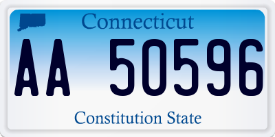 CT license plate AA50596