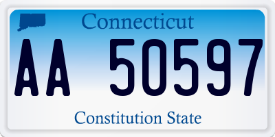 CT license plate AA50597