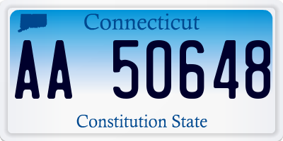 CT license plate AA50648