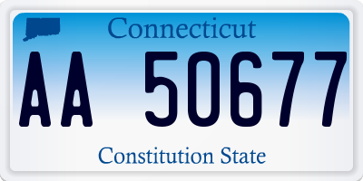 CT license plate AA50677