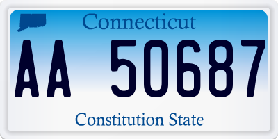 CT license plate AA50687