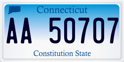 CT license plate AA50707