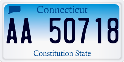 CT license plate AA50718