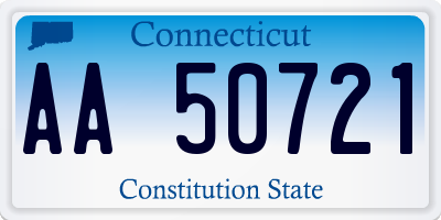 CT license plate AA50721