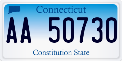 CT license plate AA50730