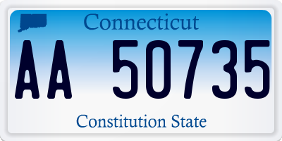 CT license plate AA50735