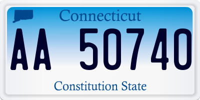 CT license plate AA50740