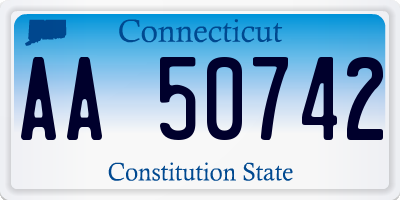 CT license plate AA50742