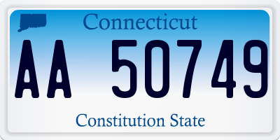 CT license plate AA50749