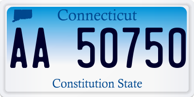 CT license plate AA50750