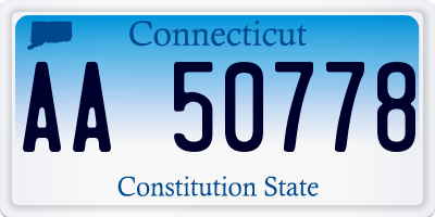 CT license plate AA50778