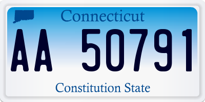 CT license plate AA50791