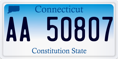 CT license plate AA50807
