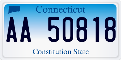 CT license plate AA50818