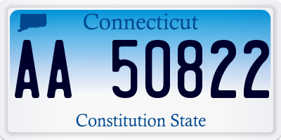 CT license plate AA50822