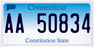 CT license plate AA50834