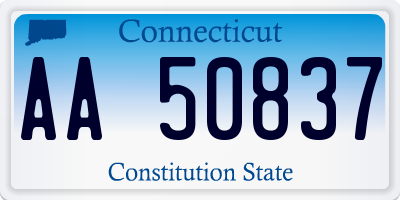 CT license plate AA50837