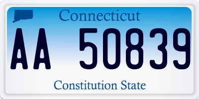 CT license plate AA50839